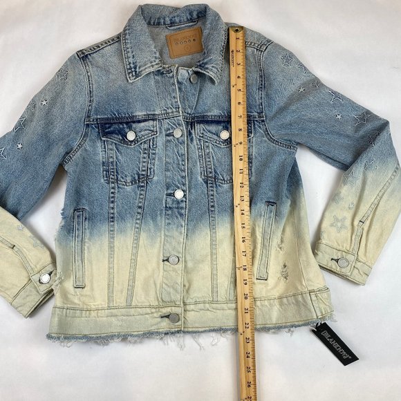 NWT BlankNYC Ombre Dip Dyed Trucker Jean Jacket Women's Size Small - Picture 10 of 14